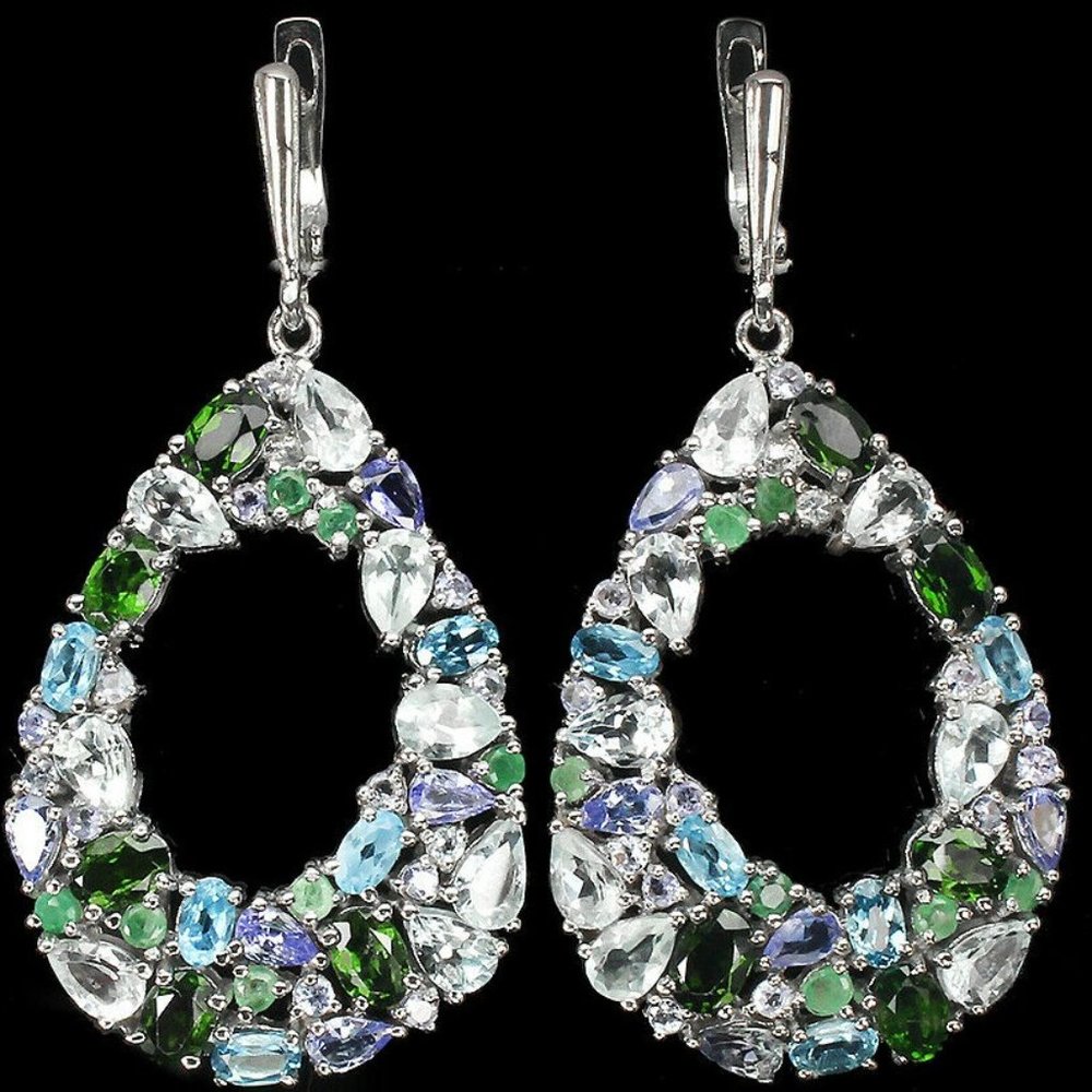 sterling silver and multi stones earring
